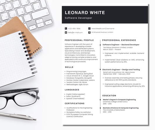 Tech resume templates – Professional & ATS-friendly for engineering careers