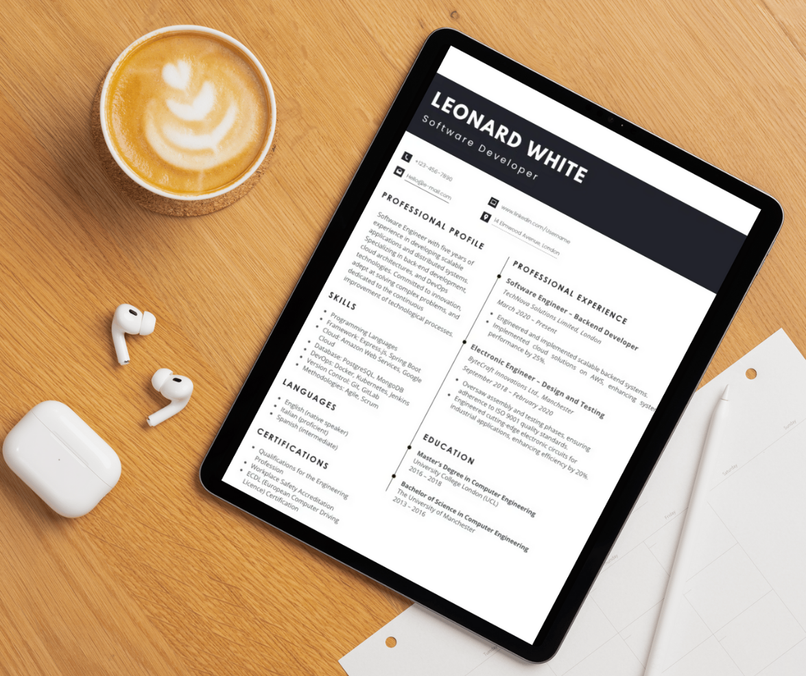 Tech resume templates – Professional & ATS-friendly for engineering careers